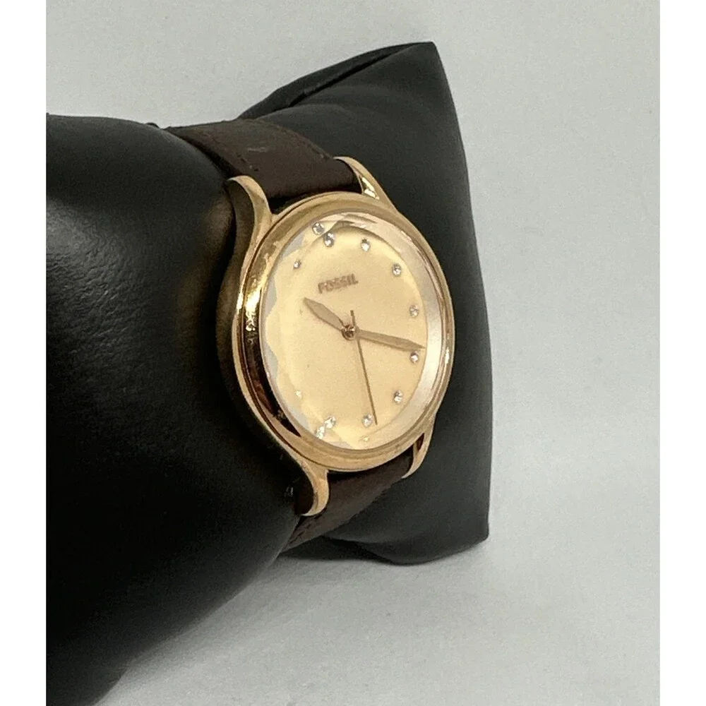 Fossil Laney BQ3392 Women's Brown Leather Strap Analog Dial Quartz Watch HME616